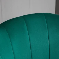 HOMCOM Retro Mid-Back Swivel Fabric Computer Desk Chair Height Adjustable with Metal Base, Leisure Task Chair on Rolling Wheels for Home Office, Green(m-8)