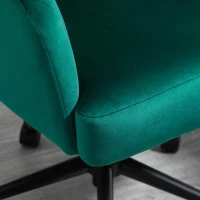 HOMCOM Retro Mid-Back Swivel Fabric Computer Desk Chair Height Adjustable with Metal Base, Leisure Task Chair on Rolling Wheels for Home Office, Green(m-9)