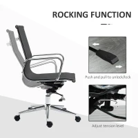 Vinsetto Mesh Office Chair, Swivel Computer Desk Chair with Adjustable Height and Armrests, Black(m-7)