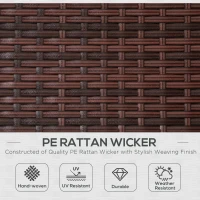 Outsunny Patio Chaise Set, Set Of 2 Folding Pool Lounge Chairs with Side Table, Outdoor PE Rattan Wicker, Cushion, Pillow for Beach, Beige(m-6)