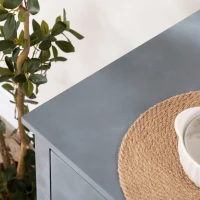 HOMCOM Sideboard Buffet Kitchen Sideboard Cabinet with 3 Drawers 3 Door Cabinets Adjustable Shelf for Living Room Gray(m-9)