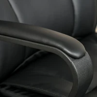 Vinsetto Mid Back Home Office Chair with 2-Point Lumbar Massage, USB Power, Faux Leather Desk Computer Chair, Black(m-9)