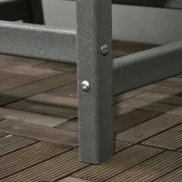 Outsunny All-Weather Patio Chair, HDPE Patio Dining Chair, Heavy Duty Wood-Like Outdoor Furniture for Garden, Backyard, Deck, Porch, Lawn, Gray(m-9)