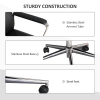 Vinsetto High Back Executive Office Chair Faux Leather Swivel Computer Desk Chair with Padded Arm, Adjustable Height, Wheels Black(m-7)