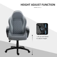 Vinsetto Ergonomic Home Office Chair High Back Task Computer Desk Chair with Padded Armrests, Linen Fabric, Swivel Wheels, and Adjustable Height, Grey(m-6)