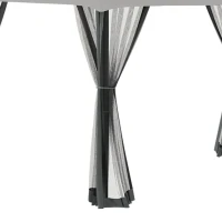 Outsunny 11' x 11' Pop Up Canopy, Outdoor Canopy Shelter Event Tent with 2-Tier Soft Top, Removable Zipper Netting, and Storage Bag, for Patio, Backyard, Garden, Light Grey(m-8)