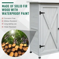 Outsunny Wooden Garden Storage Shed Fir Tool Cabinet Organizer with Asphalt Roof and Double Door for Outside, Garden and Yard(m-7)