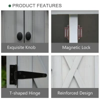 Outsunny Wooden Garden Storage Shed Fir Tool Cabinet Organizer with Asphalt Roof and Double Door for Outside, Garden and Yard(m-5)