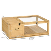 PawHut Wooden Tortoise House, Spacious Outdoor Turtle Habitat Enclosure, Secure Reptile Cage - Ideal for Garden & Patio Areas(m-2)