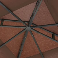 Outsunny 10'x10' Garden Gazebo Patio Canopy Portable Party Event Backyard w/ Mosquito Netting Coffee(m-9)