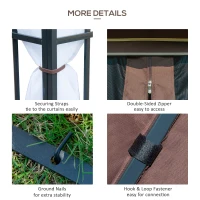 Outsunny 10'x10' Garden Gazebo Patio Canopy Portable Party Event Backyard w/ Mosquito Netting Coffee(m-5)