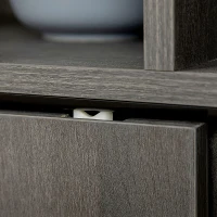 HOMCOM Sideboard Glass Door Buffet Cabinet, Dark Grey(m-8)