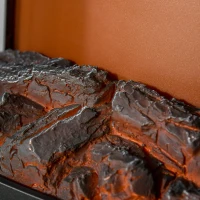 HOMCOM Electric Fireplace Heater, Freestanding Fireplace Stove with Realistic Adjustable Flame Effect and Adjustable Temperature, Overheating Safety Protection, 750W/1500W, Black(m-9)