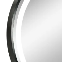 kleankin 24-Inch Lighted Bathroom Mirror for Wall, Dimmable LED Mirror with Memory Function, Round Mirror for Wall Decor(m-8)