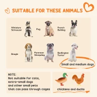 PawHut 4' x 4' Dog Kennel, Outdoor Dog Playpen Run with Waterproof, UV Resistant Canopy, Heavy-Duty Chain Link for Small and Medium Dogs(m-4)