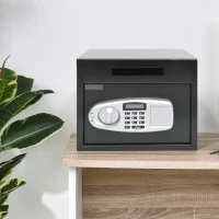 HOMCOM Wall Mounted Steel Electronic Digital Safe Box with Letter Drop Slot Keypad Lock Gun Cash Jewelry Security, Black(m-1)