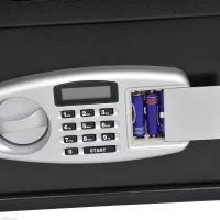 HOMCOM Wall Mounted Steel Electronic Digital Safe Box with Letter Drop Slot Keypad Lock Gun Cash Jewelry Security, Black(m-9)