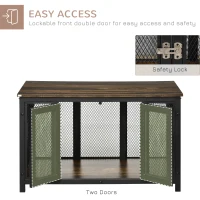 PawHut Furniture Style Dog Crate with Openable Top, Big Dog Crate End Table, Puppy Crate for Small Dogs Indoor, Spacious Interior, Pet Kennel, Brown, Black(m-6)