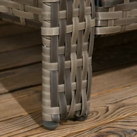 Outsunny 3 Pieces Wicker Patio Furniture Set, Rattan Bistro Set with Storage Coffee Table and Thickened Cushions, Outdoor Conversation Set for Garden, Porch, Balcony, Blue(m-10)