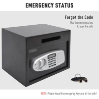 HOMCOM Wall Mounted Steel Electronic Digital Safe Box with Letter Drop Slot Keypad Lock Gun Cash Jewelry Security, Black(m-5)