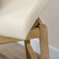 HOMCOM Bar Height Bar Stools Set of 2, 180 Degree Swivel Barstools, 30" Seat Height Bar Chairs with Solid Wood Footrests and Button Tufted Design, Beige(m-9)