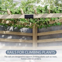 Outsunny 9' x 9' Corner Pergola with Conversation Set and Cushions, Fir Wood Outdoor Pergola with End Table, Natural and Blue(m-7)