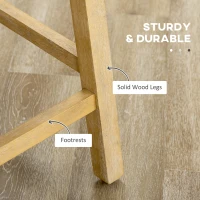 HOMCOM Bar Height Bar Stools Set of 2, 180 Degree Swivel Barstools, 30" Seat Height Bar Chairs with Solid Wood Footrests and Button Tufted Design, Beige(m-6)