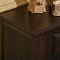 HOMCOM 32" Electric Fireplace with Mantel, Freestanding Heater with LED Log Flame, Overheat Protection and Remote Control, 1400W, Dark Brown(m-9)