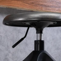 HOMCOM Industrial Backless Bar Stool Metal Swivel Seat Adjustable Height  Silver(m-8)