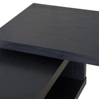 HOMCOM Pivoting Hollow Core Wood Computer Desk Storage Display Shelf Bookshelf Divider Black(m-6)