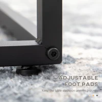 HOMCOM Industrial Coffee Table, 2-tier Center Table with Storage Shelf, Wood Look Accent Furniture with Metal Frame for Living Room, 41.7" x 21.7" x 17.7", Rustic Brown(m-6)