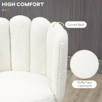 HOMCOM Faux Cashmere Bar Stools Set of 2 Counter Height Bar Stools with Back for Home Kitchen, 20.5"x19.7"x36.6", Cream(m-5)