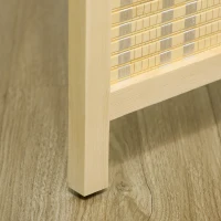 HOMCOM Woven Bamboo Room Divider, 4 Panel Folding Indoor Privacy Screens for Home Office, 71"x71"x0.6", Natural(m-7)