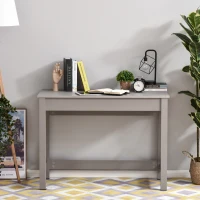 HOMCOM Rectangle Laptop Table Minimalist Style Home Office Computer Desk Writing Workstation  Grey Wood Grain(m-6)