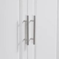 HOMCOM Rolling Kitchen Island on Wheels, Storage Cart with Stainless Steel Top, White(m-8)