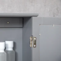 kleankin Bathroom Mirror Cabinet, Wall Mounted Medicine Cabinet with Door and Shelves, Grey(m-10)