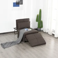 HOMCOM Sofa Bed, Convertible Chair 4 in 1 Multi-Function Folding Ottoman Modern Linen Guest Bed with Adjustable Sleeper for Small Room Apartment(m-1)