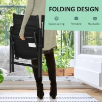 Outsunny 9-Piece Patio Dining Set for 8, Outdoor Aluminum Frames Dining Furniture Set with Expandable Table, Adjustable High Back Portable Chairs and Mesh Fabric Seats, Black(m-5)