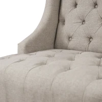 HOMCOM Tall Tufted Wingback Chair Nailhead Living Room Grey(m-8)