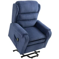 HOMCOM Electric Power Lift Recliner Velvet-Touch Fabric Chair with Remote Control for Elderly With Footrest, Reinforced Heavy Duty Reclining Mechanism, Living Room(m-2)