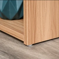 HOMCOM L Shaped Desk, 360° Rotating Corner Desk, Computer Writing Table Workstation with Storage Shelf for Home Office, Maple Brown(m-10)