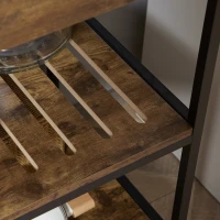 HOMCOM Industrial Kitchen Island with Storage, Kitchen Cart with Drawers, Storage Shelves, Towel Rack, Metal Frame for Dining Room, Living Room,Rustic Brown(m-9)