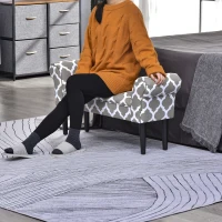 HOMCOM 40” Small Deluxe Fabric Bed Bench Bedside Bench Footstool with Arms End of Bed Furniture, Grey(m-8)