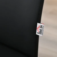 HOMCOM Set of 2 Dining Chairs High Back PU Leather Upholstered Accent Chairs for Kitchen Living Room with Cantilever Steel Frame, Black(m-8)