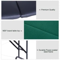 Soozier Deluxe Foldable 72" x 33" Oval Poker / Blackjack Card Game Table w/ 8 Cup Holders - Green Felt(m-7)