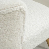 HOMCOM Lounge Chair for Bedroom Living Room Chair with Soft Upholstery and Gold Legs White(m-9)