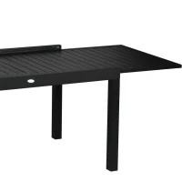 Outsunny 9-Piece Patio Dining Set for 8, Outdoor Aluminum Frames Dining Furniture Set with Expandable Table, Adjustable High Back Portable Chairs and Mesh Fabric Seats, Black(m-8)