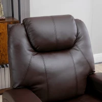 HOMCOM PU Leather Power Lift Chair for Elderly with Cup Holders Side Pockets Footrest and Remote Control (Brown)(m-9)