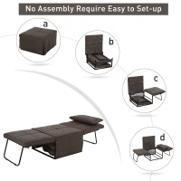 HOMCOM Sofa Bed, Convertible Chair 4 in 1 Multi-Function Folding Ottoman Modern Linen Guest Bed with Adjustable Sleeper for Small Room Apartment(m-4)