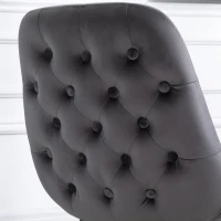 HOMCOM Mid-Century Upholstered Dining Chair Velvet-Touch Fabric Tufted Accent Chair with Metal Legs for Kitchen(m-8)